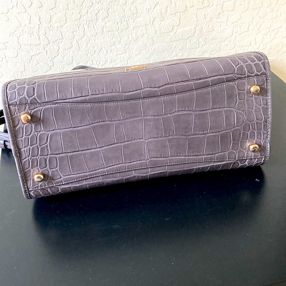 Coach GRAMERCY SATCHEL NWT Gray Croc-Embossed Handbag - Picture 6 of 16